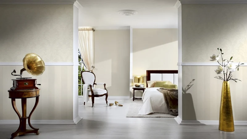 Casa Padrino Designer Vliestapete - Creme Unifarben - Luxus Tapete - Hochwertige Qualität