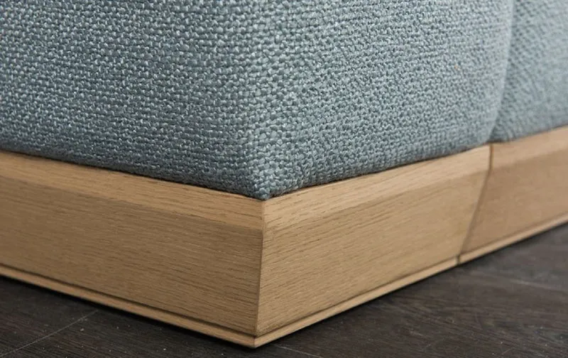 Casa Padrino Schlafsofa Hellblau / Naturfarben 240 x 100 x H. 80 cm - Modernes Wohnzimmer Sofa - Wohnzimmer Möbel