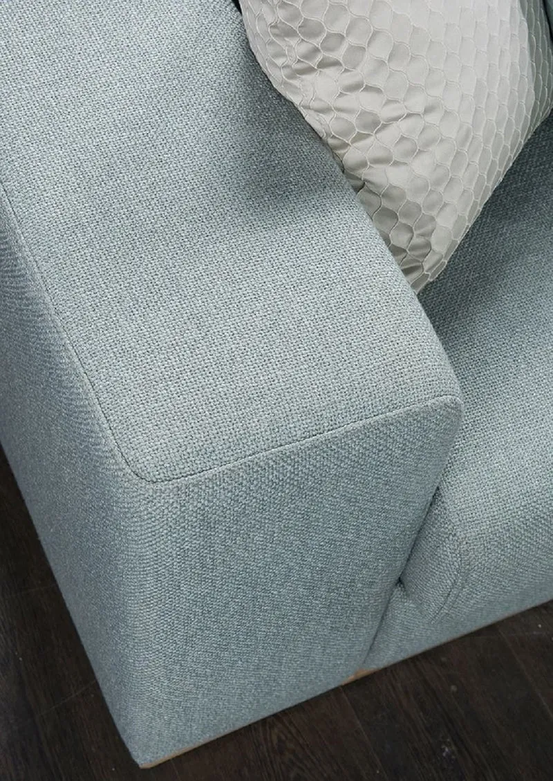 Casa Padrino Schlafsofa Hellblau / Naturfarben 240 x 100 x H. 80 cm - Modernes Wohnzimmer Sofa - Wohnzimmer Möbel