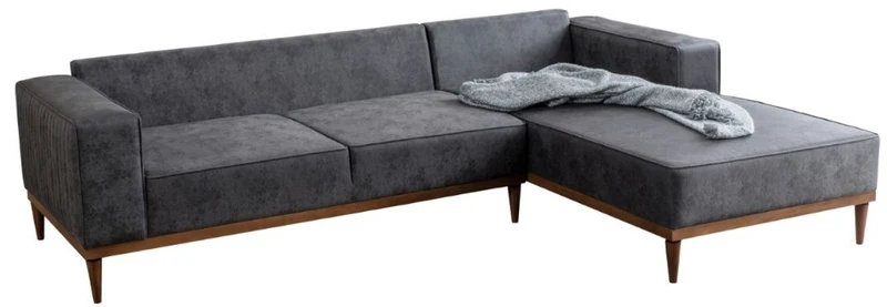 Casa Padrino Luxus Ecksofa Grau / Braun 265 x 180 x H. 70 cm - Elegantes Wohnzimmer Sofa - Luxus Möbel