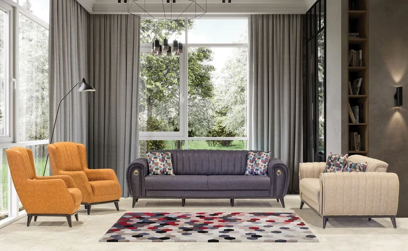 Casa Padrino Luxus Ohrensessel Hellbraun / Schwarz 80 x 80 x H. 90 cm - Moderner Wohnzimmer Sessel - Wohnzimmer Möbel