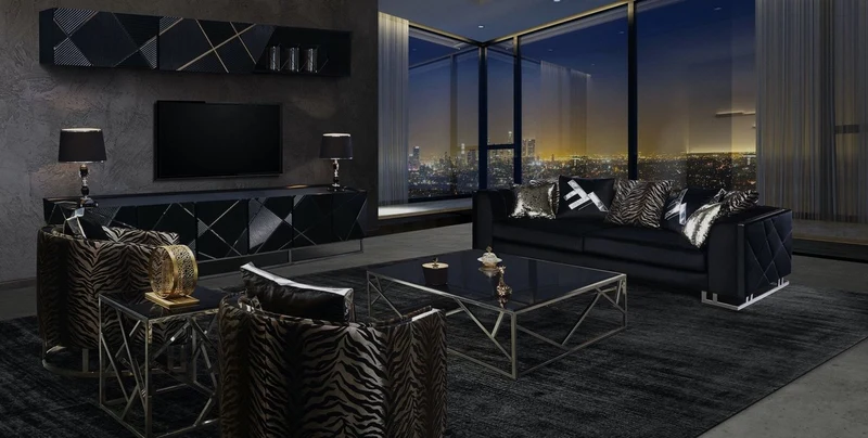 Casa Padrino Luxus Sessel Tiger Muster / Silber 77 x 83 x H. 77 cm - Wohnzimmer Sessel mit dekorativem Kissen - Wohnzimmer Möbel - Luxus Kollektion