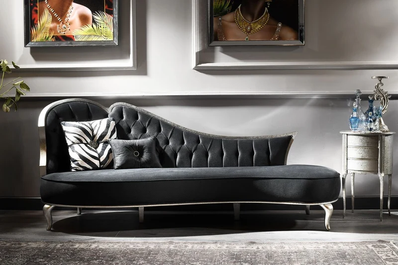 Casa Padrino Luxus Barock Sofa Grau / Antik Silber - Handgefertigtes Wohnzimmer Sofa im Barockstil - Edle Barock Wohnzimmer Möbel