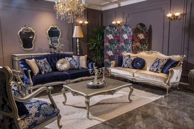 Casa Padrino Luxus Barock Wohnzimmer Sofa mit dekorativen Kissen Rosa / Silber 212 x 84 x H. 107 cm - Prunkvolle Barock Möbel