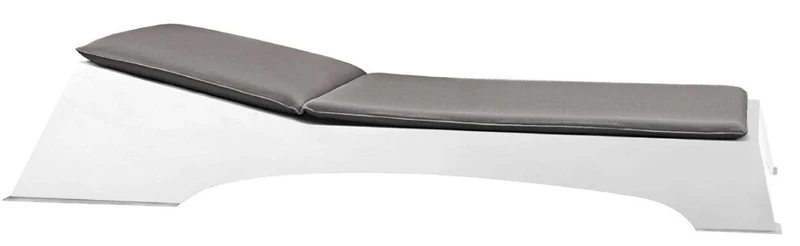 Casa Padrino Luxus Gartenliege Matt Weiß / Dunkelgrau 225 x 80 x H. 40 cm - Moderne Wetterbeständige Liege - Poolliege - Garten Hotel Pool Möbel - Luxus Qualität
