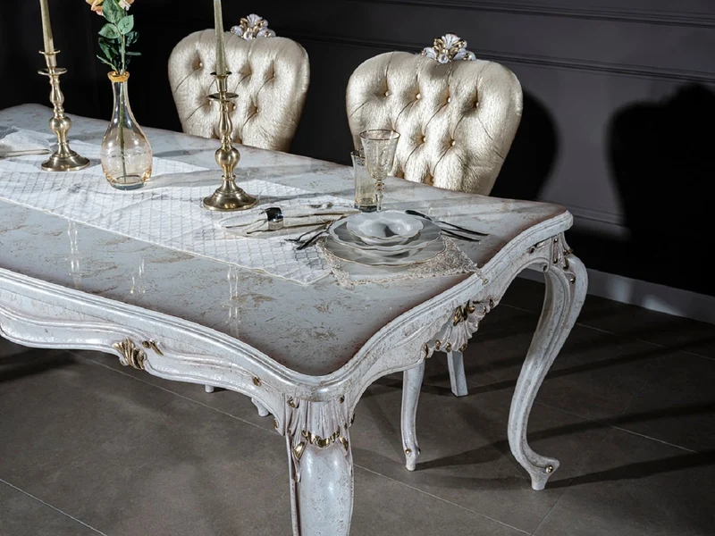 Casa Padrino Luxus Barock Esszimmerstuhl Gold / Antik Weiß / Gold - Handgefertigter Massivholz Küchenstuhl - Barock Esszimmer Möbel