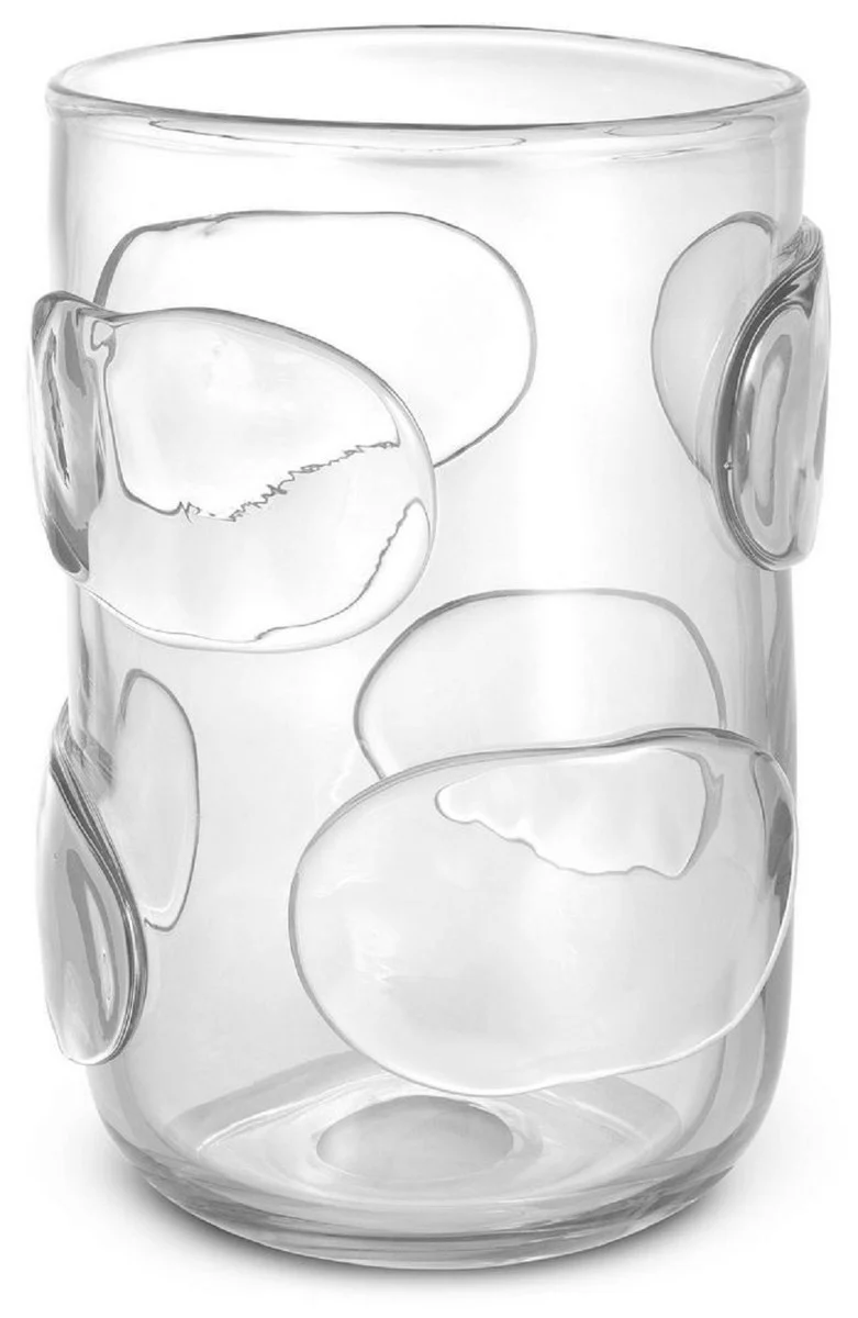 Casa Padrino Luxus Deko Glas Vase Ø 23 x H. 34 cm - Elegante mundgeblasene Blumenvase - Luxus Kollektion