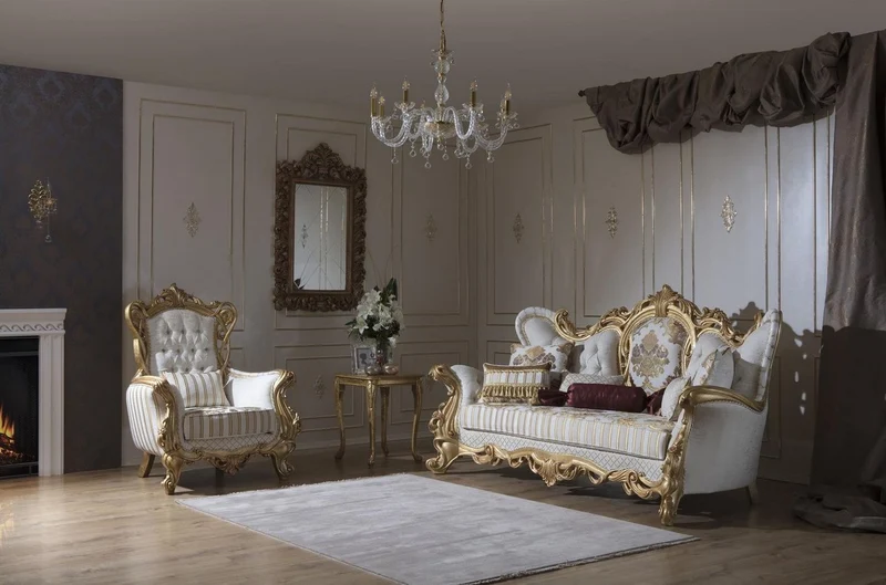 Casa Padrino Luxus Barock Sessel Weiß / Gold 100 x 80 x H. 124 cm - Wohnzimmer Sessel mit elegantem Muster und dekorativem Kissen - Barock Möbel - Edel & Prunkvoll