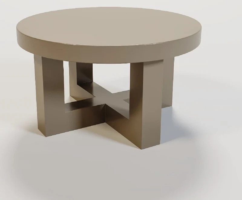 Casa Padrino Luxus Couchtisch Matt Taupe Ø 60 x H. 34 cm - Runder Massivholz Wohnzimmertisch - Luxus Massivholz Wohnzimmer Möbel