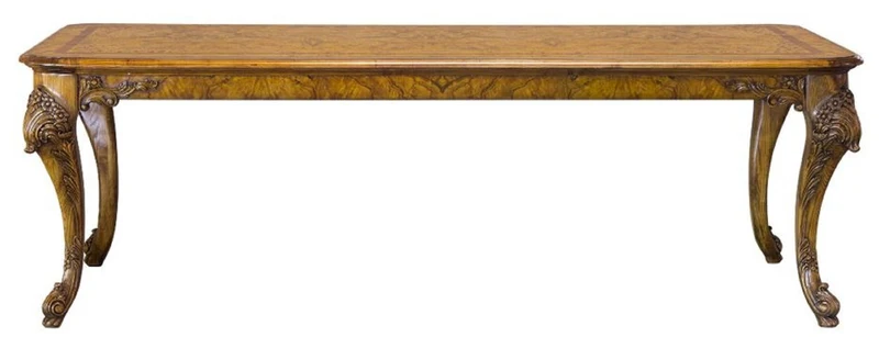 Casa Padrino Luxus Barock Esstisch Hellbraun 240 x 110 x H. 78 cm - Handgefertigter Massivholz Esszimmertisch im Barockstil - Barock Esszimmer Möbel