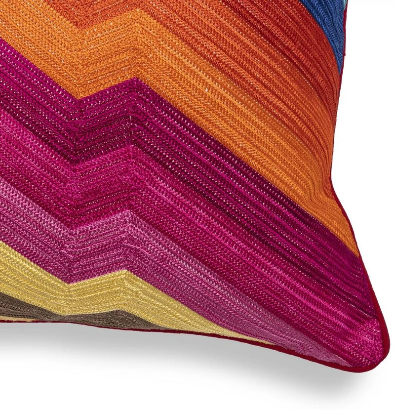 Casa Padrino Luxus Deko Kissen Mehrfarbig 60 x 40 cm - Rechteckiges Zierkissen mit elegantem Muster - Luxus Qualität - Wohnzimmer Deko Accessoires