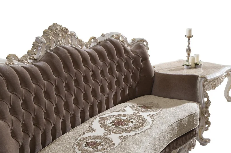 Casa Padrino Luxus Barock Wohnzimmer Set Braun / Beige / Weiß / Gold - 2 Sofas & 2 Sessel & 1 Couchtisch - Edle Barock Wohnzimmer Möbel
