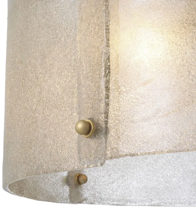 Casa Padrino Luxus Kronleuchter Antik Messingfarben Ø 68 x H. 28,5 cm - Runder Metall Kronleuchter mit Lampenschirm aus mundgeblasenem Glas - Luxus Qualität