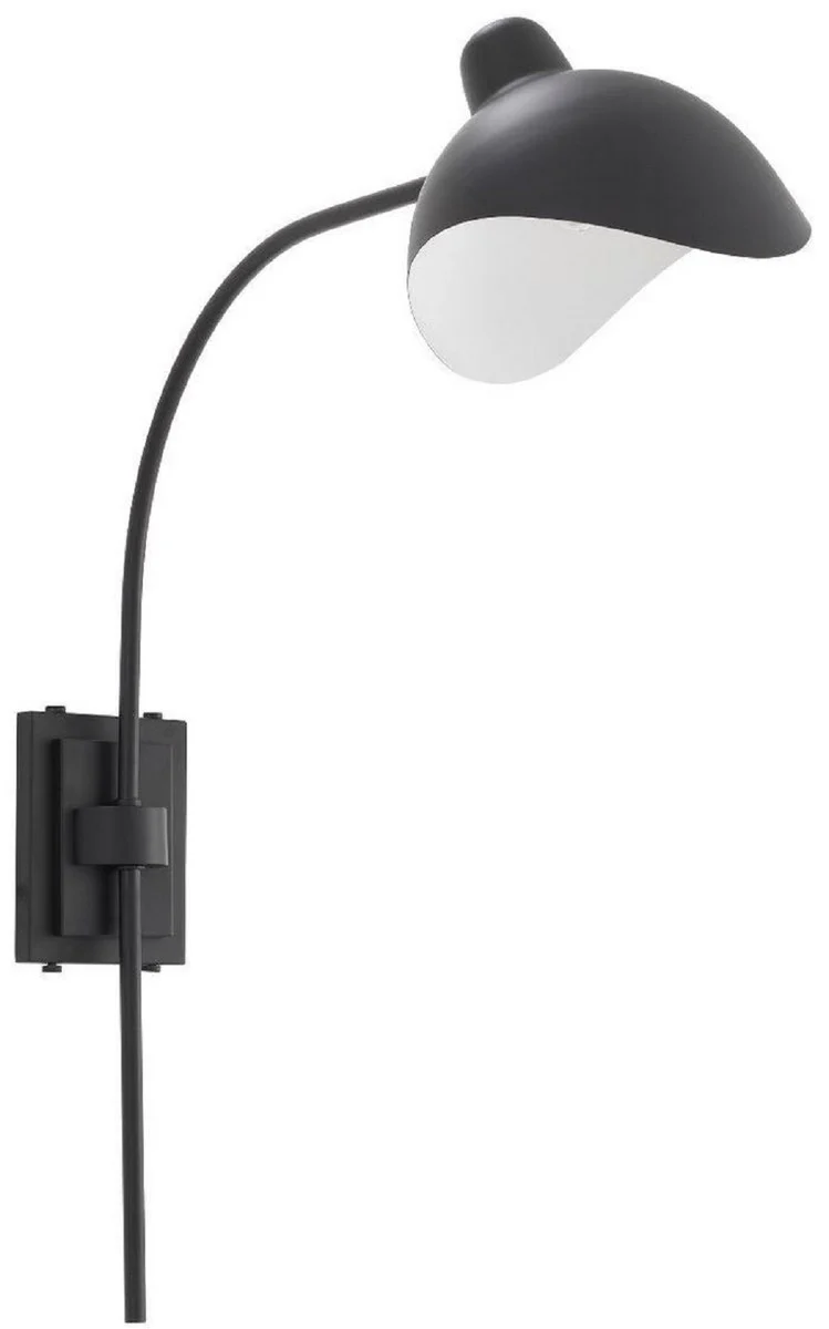 Casa Padrino Designer Wandleuchte Schwarz / Antik Messingfarben 19,5 x 67 x H. 70 cm - Elegante Wandlampe im 50er Jahre Stil - Luxus Kollektion