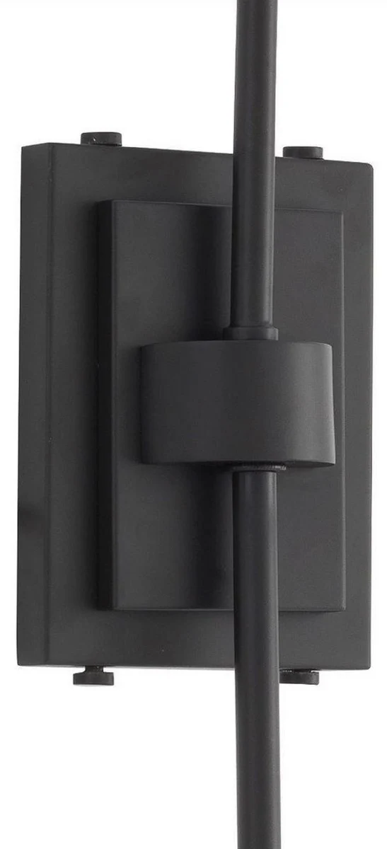 Casa Padrino Designer Wandleuchte Schwarz / Antik Messingfarben 19,5 x 67 x H. 70 cm - Elegante Wandlampe im 50er Jahre Stil - Luxus Kollektion