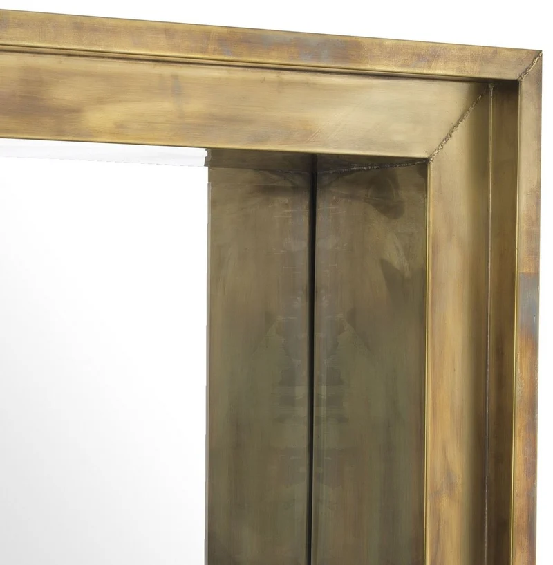 Casa Padrino Luxus Wandspiegel Vintage Messingfarben 100 x 20 x H. 100 cm - Wohnzimmer Spiegel - Schlafzimmer Spiegel - Garderoben Spiegel - Luxus Möbel