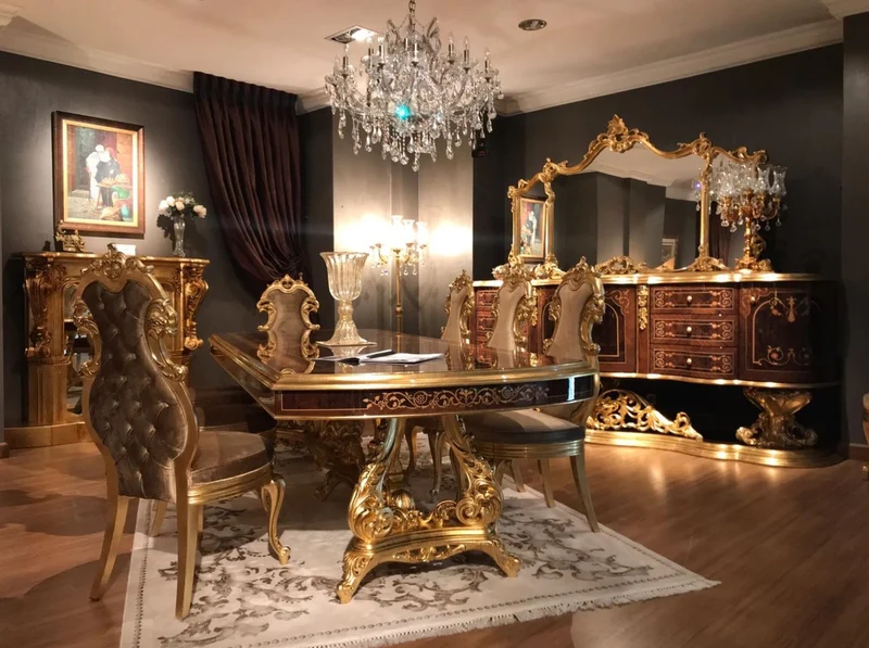 Casa Padrino Luxus Barock Esszimmerstuhl Braun / Gold - Handgefertigter Massivholz Küchenstuhl mit edlem Samtstoff - Prunkvolle Esszimmer Möbel im Barockstil