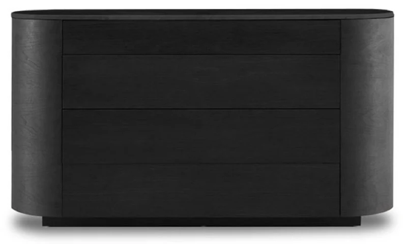 Casa Padrino Luxus Sideboard Anthrazitgrau / Schwarz 140 x 42 x H. 75 cm - Massivholz Schrank mit Schubladen und Marmorplatte - Luxus Möbel