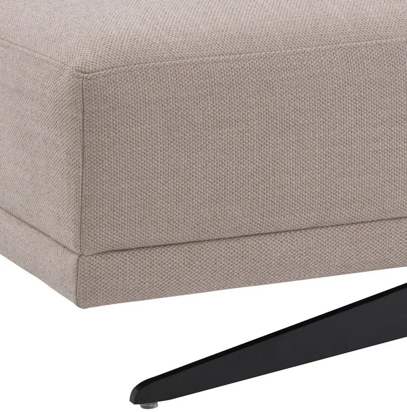 Casa Padrino Luxus Hocker Sandfarben / Bronze 108 x 108 x H. 41 cm - Sitzhocker - Fußhocker - Luxus Wohnzimmer Möbel