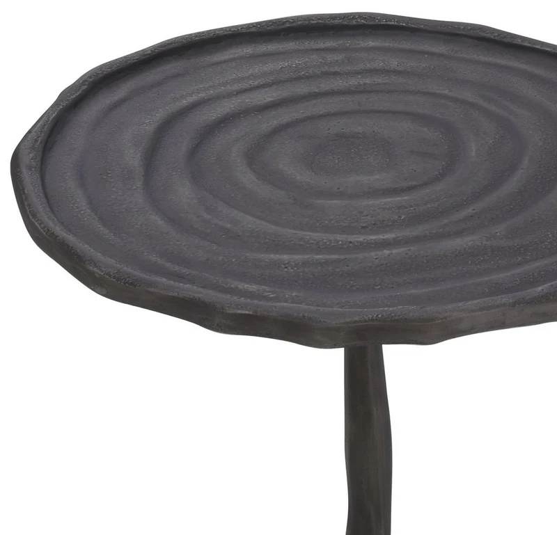 Casa Padrino Luxus Beistelltisch Bronzefarben Ø 27,5 x H. 48 cm - Runder Metall Tisch in Holzoptik - Wohnzimmer Möbel - Luxus Möbel