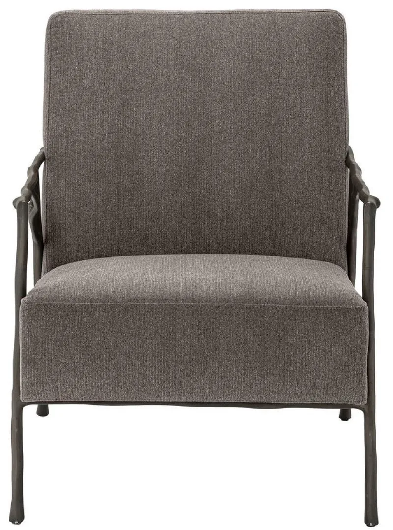 Casa Padrino Luxus Lounge Sessel Graubraun / Bronzefarben 63 x 81 x H. 82 cm - Wohnzimmer Sessel - Hotel Sessel - Luxus Möbel