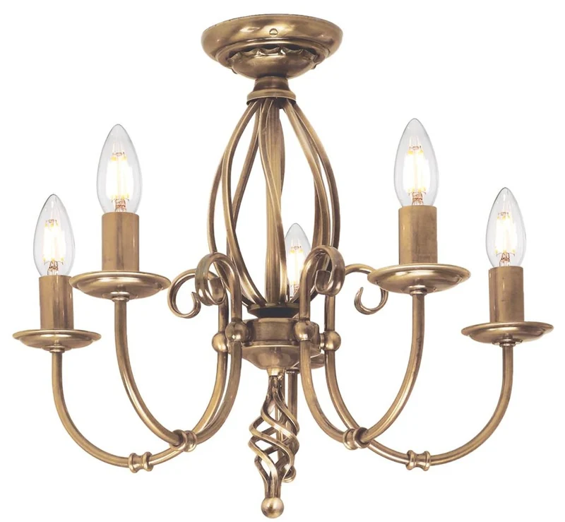 Casa Padrino Barock Kronleuchter Antik Messingfarben Ø 47 x H. 45 cm - Eleganter Wohnzimmer Kronleuchter - Kronleuchter im Barockstil