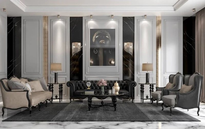 Casa Padrino Luxus Barock Wohnzimmer Sofa Beige / Schwarz 230 x 90 x H. 105 cm - Hochwertige Wohnzimmer Möbel im Barockstil - Edel & Prunkvoll