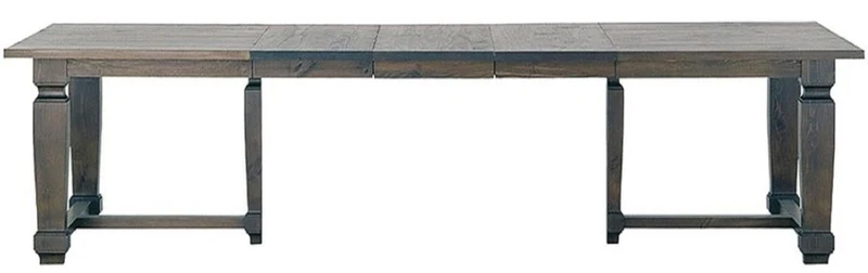 Casa Padrino Luxus Landhausstil Esstisch Naturfarben / Grau 200-350 x 120 x H. 77 cm - Handgefertigter ausziehbarer Massivholz Küchentisch - Edle Landhausstil Massivholz Esszimmer Möbel