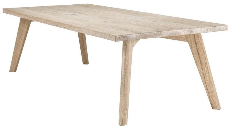 Casa Padrino Luxus Massivholz Esstisch Naturfarben 280 x 110,5 x H. 76 cm - Rechteckiger Eichenholz Küchentisch - Massivholz Esszimmer Möbel - Luxus Qualität