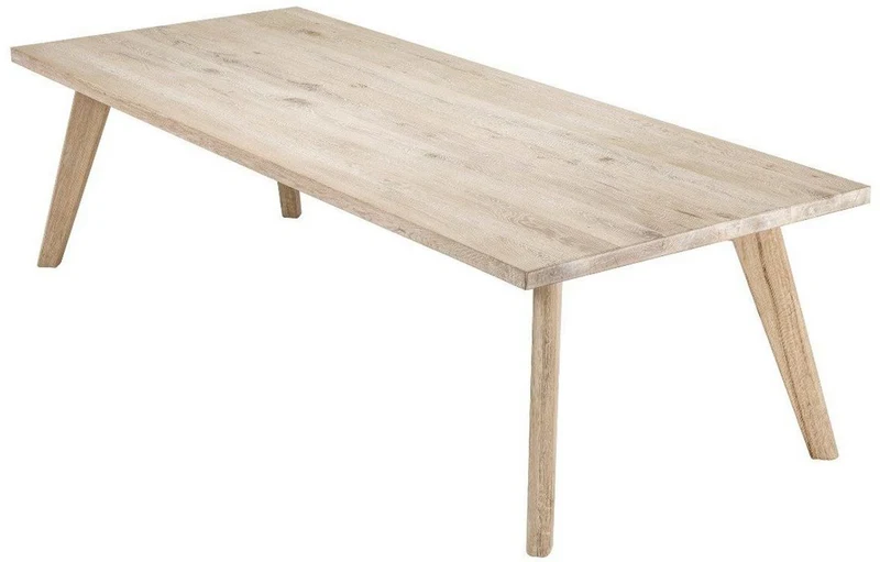 Casa Padrino Luxus Massivholz Esstisch Naturfarben 280 x 110,5 x H. 76 cm - Rechteckiger Eichenholz Küchentisch - Massivholz Esszimmer Möbel - Luxus Qualität