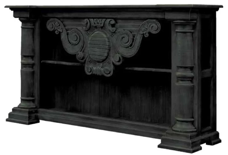 Casa Padrino Luxus Landhausstil Konsole Schwarz 170 x 40 x H. 100 cm - Handgefertigter Massivholz Konsolentisch - Edle Landhausstil Massivholz Möbel