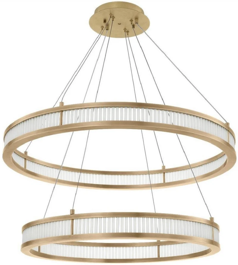 Casa Padrino Luxus LED Kronleuchter Antik Messingfarben / Weiß Ø 85 cm - Moderner runder Kronleuchter - Wohnzimmer Kronleuchter - Hotel Kronleuchter