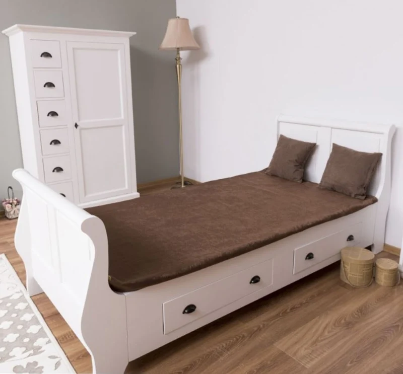 Casa Padrino Landhausstil Massivholz Kinderzimmer Möbel Set Weiß - 1 Einzelbett & 1 Kleiderschrank & 1 Nachttisch - Landhausstil Möbel