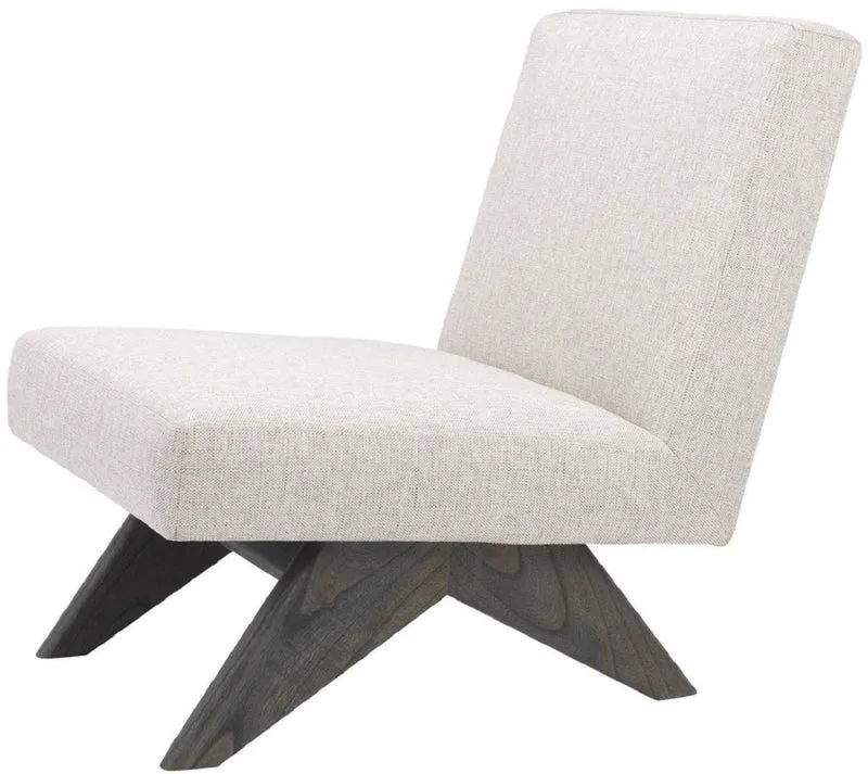 Casa Padrino Luxus Lounge Sessel Naturfarben / Braun 60 x 81 x H. 75 cm - Wohnzimmer Sessel - Luxus Möbel