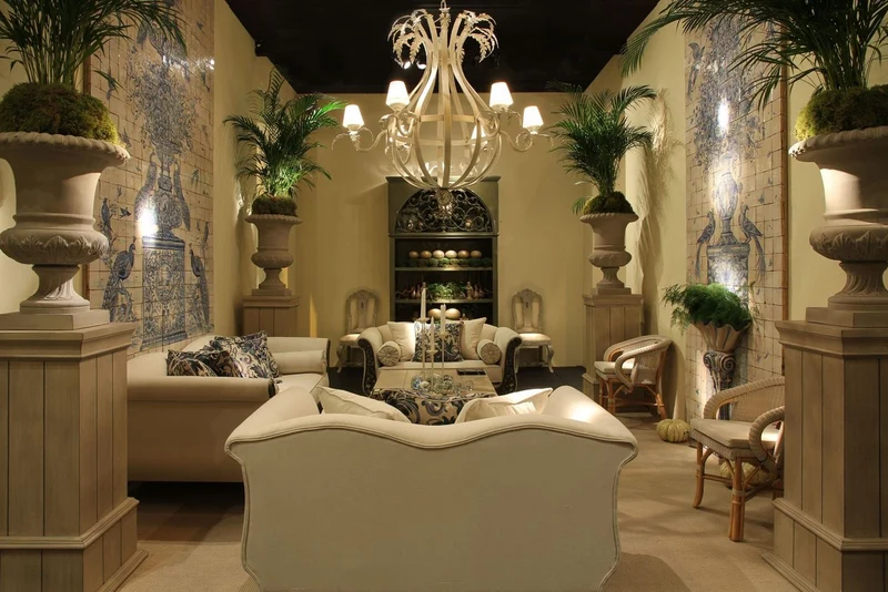 Casa Padrino Luxus Barock Wandbrunnen Weiß / Mehrfarbig 73 x H. 160 cm - Handgefertigter & handbemalter Keramik Brunnen - Barock Garten Brunnen - Barock Deko Accessoires