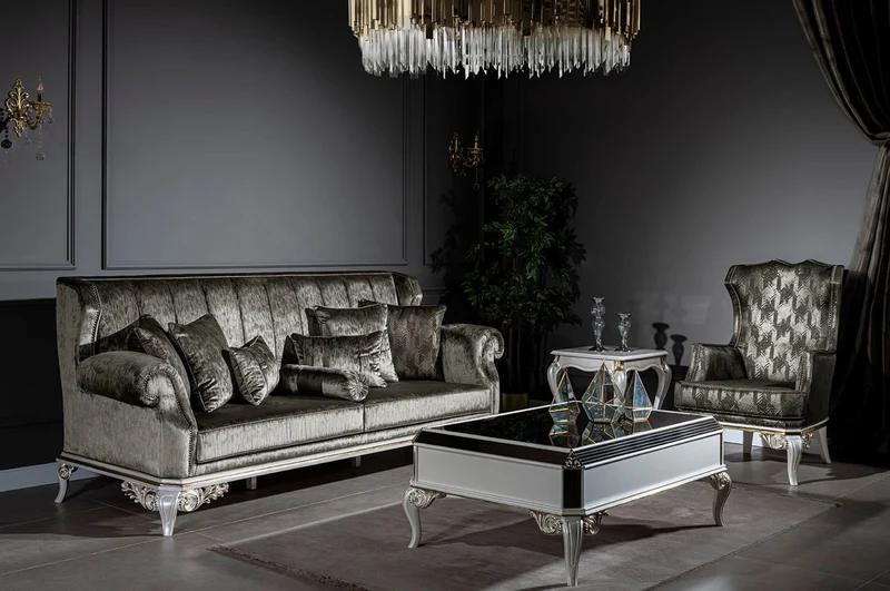 Casa Padrino Luxus Barock Sofa Grün / Weiß / Gold 230 x 85 x H. 104 cm - Prunkvolles Wohnzimmer Sofa mit dekorativen Kissen - Edel & Prunkvoll