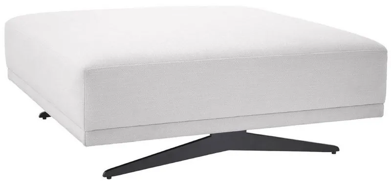 Casa Padrino Luxus Hocker Weiß / Bronzefarben 108 x 108 x H. 41 cm - Sitzhocker - Fußhocker - Luxus Wohnzimmer Möbel