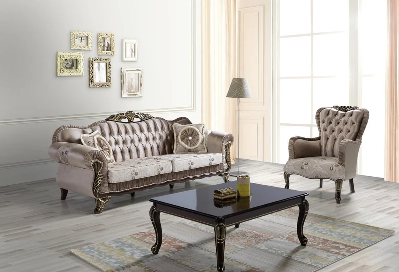 Casa Padrino Barock Sessel Braun / Beige / Schwarz / Gold 80 x 82 x H. 100 cm - Prunkvoller Wohnzimmer Sessel mit Blumenmuster - Barockstil Möbel