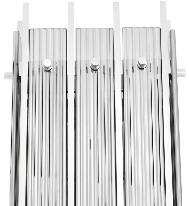 Casa Padrino Luxus Wandleuchte Silber / Grau 23 x 12 x H. 42 cm - Elegante Wandlampe mit Rauchglas - Luxus Qualität