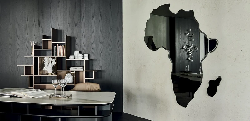Casa Padrino Luxus Designer Spiegel 163 x H. 190 cm - Edler Wandspiegel im Afrika Design - Luxus Qualität - Made in Italy
