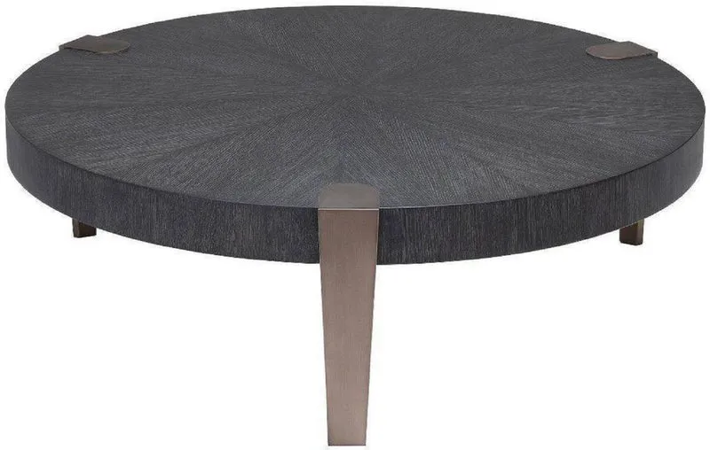 Casa Padrino Luxus Couchtisch Anthrazitgrau / Bronzefarben Ø 121 x H. 38,5 cm - Runder Wohnzimmertisch - Wohnzimmer Möbel - Luxus Qualität