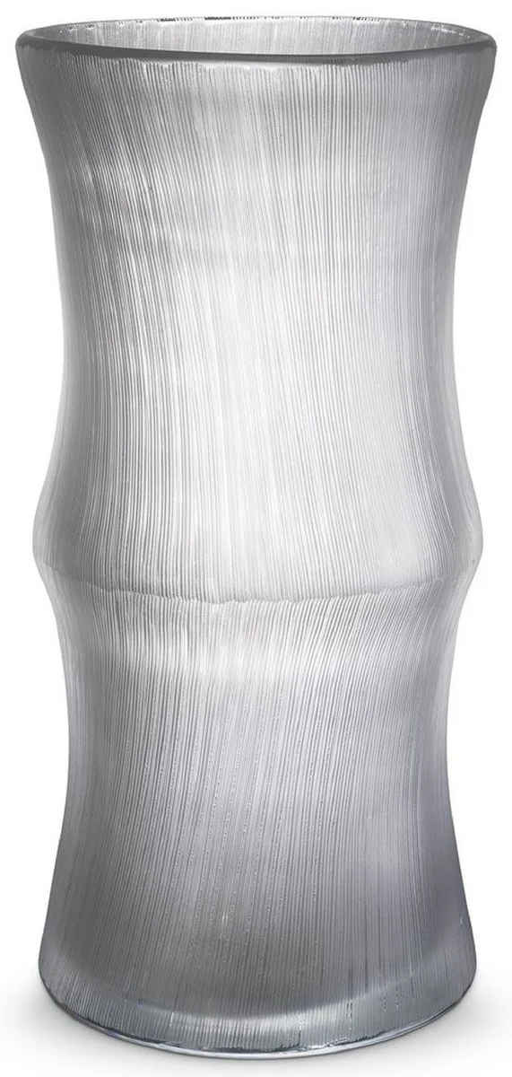 Casa Padrino Luxus Deko Glas Vase Ø 18 x H. 37,5 cm - Elegante mundgeblasene Blumenvase - Deko Accessoires