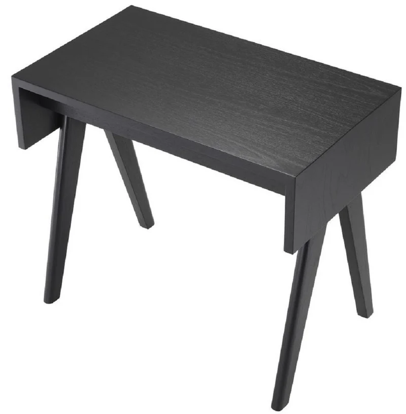 Casa Padrino Luxus Schreibtisch Schwarz 90 x 53 x H. 77 cm - Massivholz Sekretär - Bürotisch - Büro Möbel - Luxus Qualität