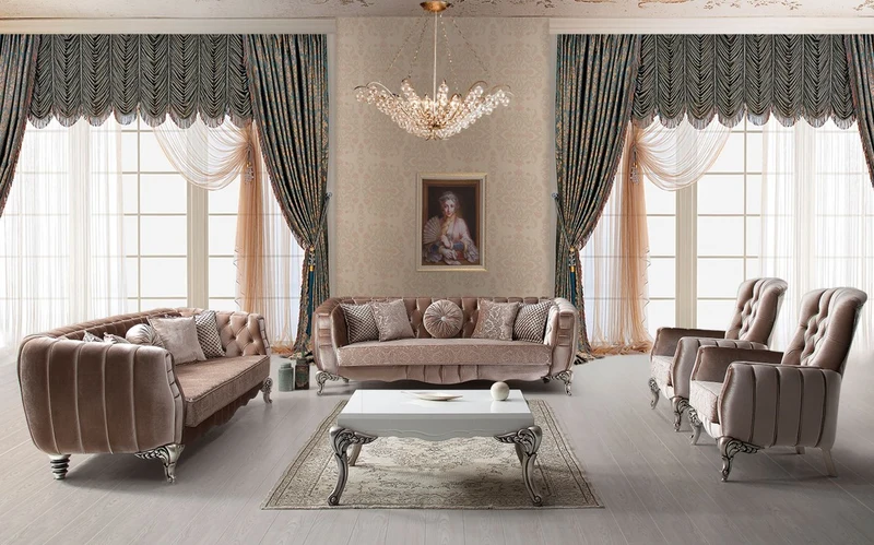 Casa Padrino Luxus Barock Sessel Rosa / Silber 91 x 86 x H. 104 cm - Wohnzimmer Sessel mit elegantem Muster - Barock Möbel