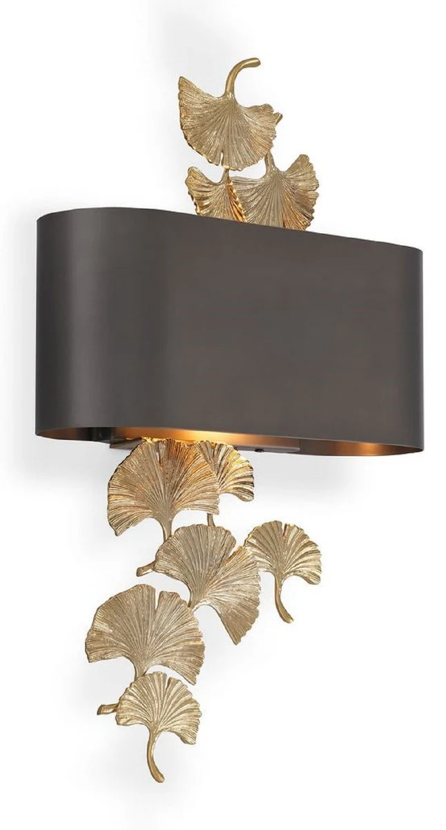 Casa Padrino Designer Wandleuchte Gold / Bronzefarben 36 x 13,5 x H. 61 cm - Hotel & Restaurant Wandlampe - Luxus Qualität