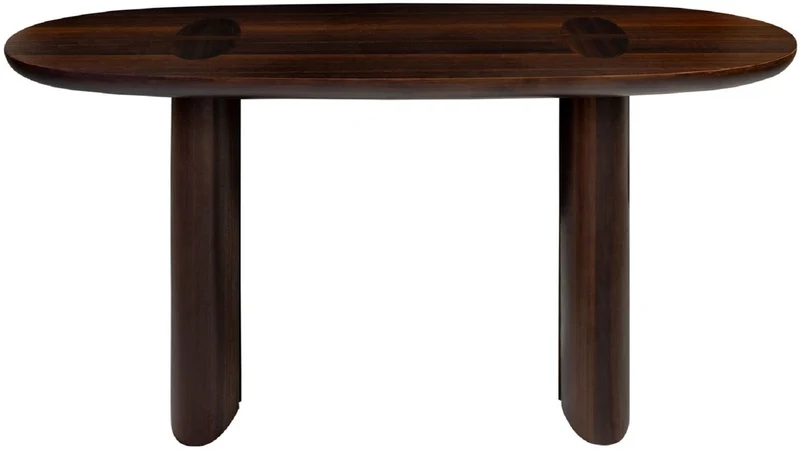 Casa Padrino Luxus Eukalyptus Furnier Konsole Dunkelbraun 180 x 45 x H. 75 cm - Massivholz Konsolentisch - Wohnzimmer Möbel - Luxus Qualität