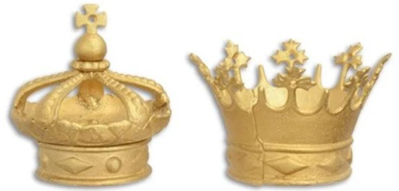Casa Padrino Barock Deko Kronen Set Gold Ø 15,3 x H. 13 cm - Deko Accessoires im Barockstil - Krone Dekoration