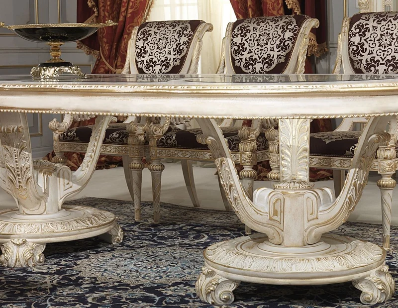 Casa Padrino Luxus Barock Esszimmer Stuhl Set Lila / Silber / Weiß / Gold 62 x 74 x H. 103 cm - Prunkvolles Küchen Stühle 4er Set - Hotel Restaurant Schloss Möbel - Luxus Qualität - Made in Italy