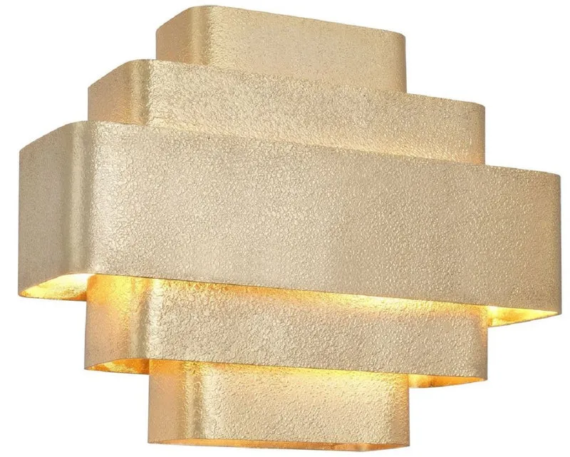 Casa Padrino Luxus Wandleuchte Gold 38 x 12,5 x H. 31 cm - Elegante Wohnzimmer Wandlampe - Wohnzimmer Leuchten
