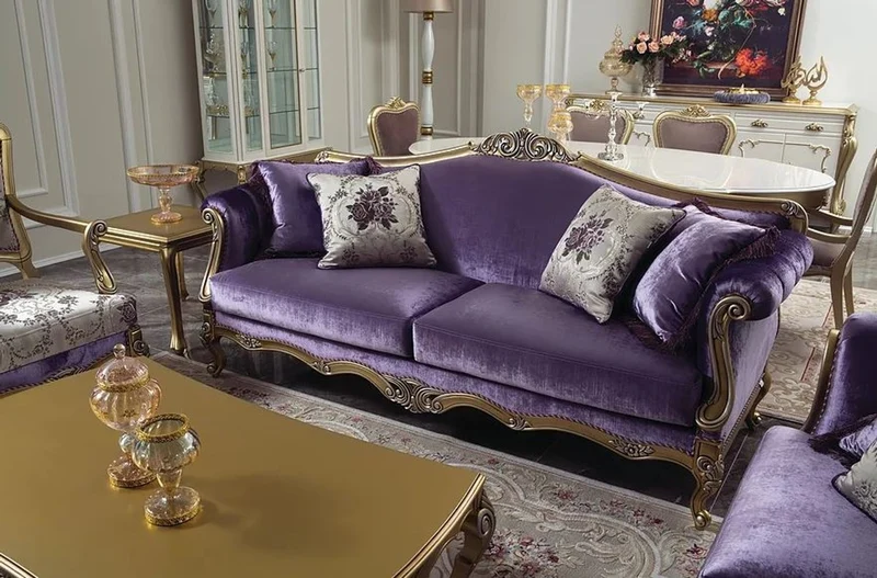 Casa Padrino Luxus Barock Couchtisch Gold / Silber 136 x 89 x H. 44 cm - Edler Massivholz Wohnzimmertisch im Barockstil - Barockstil Wohnzimmer Möbel